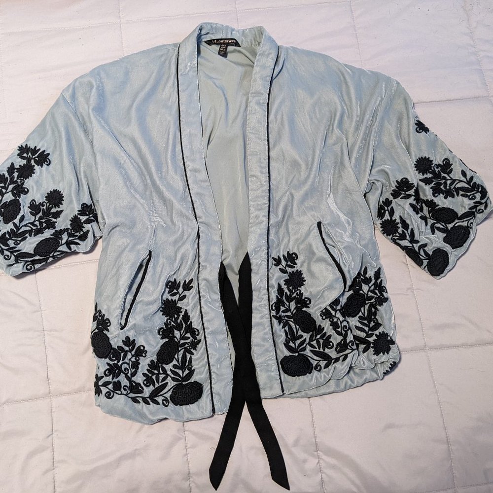 Zara Velvet Kimono Jacket